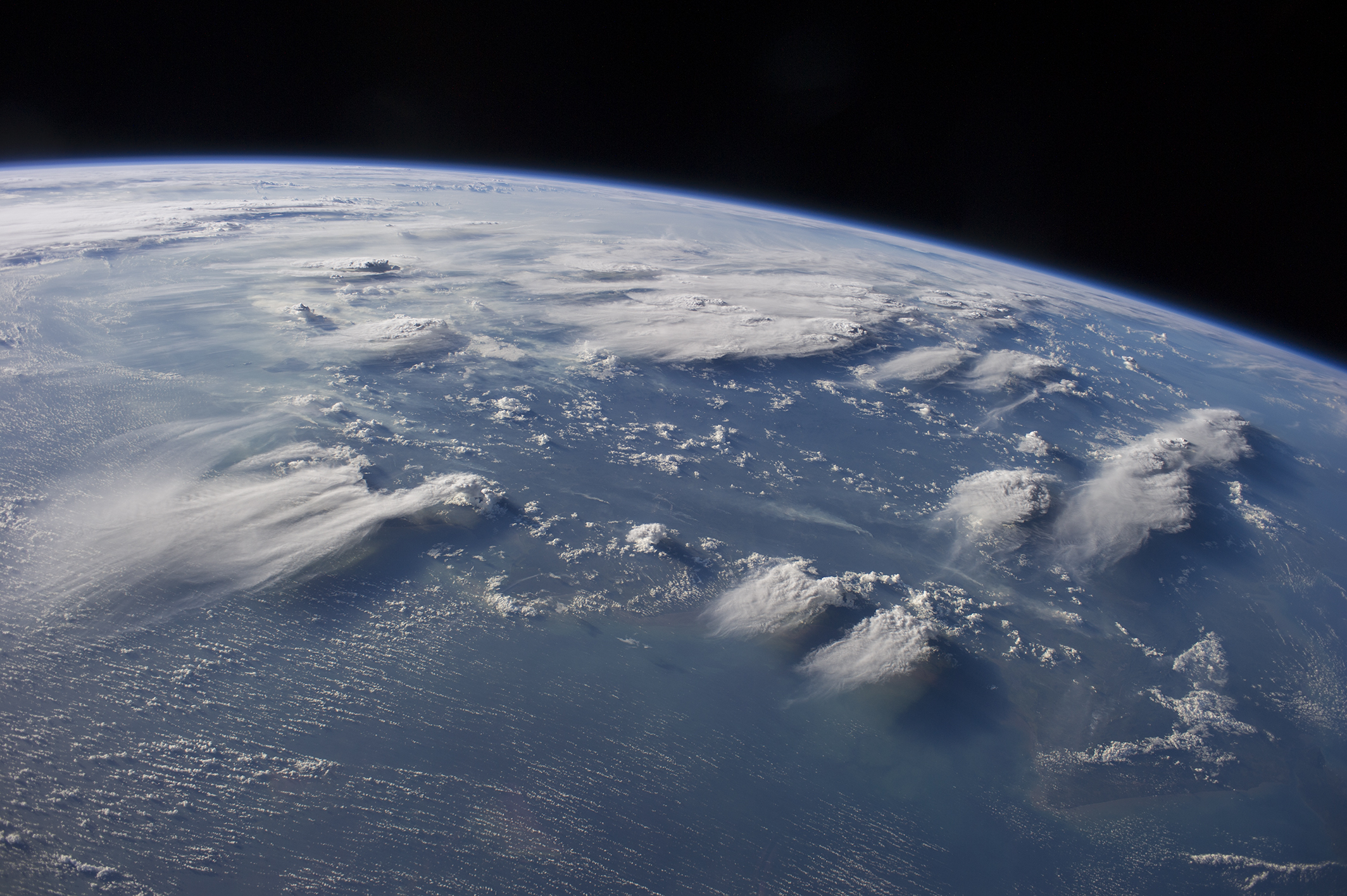 Thunderstorms over Borneo from Orbit