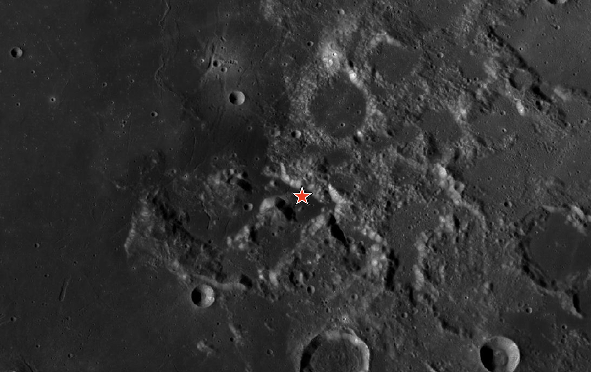 Apollo 17 site of the Moon landing
