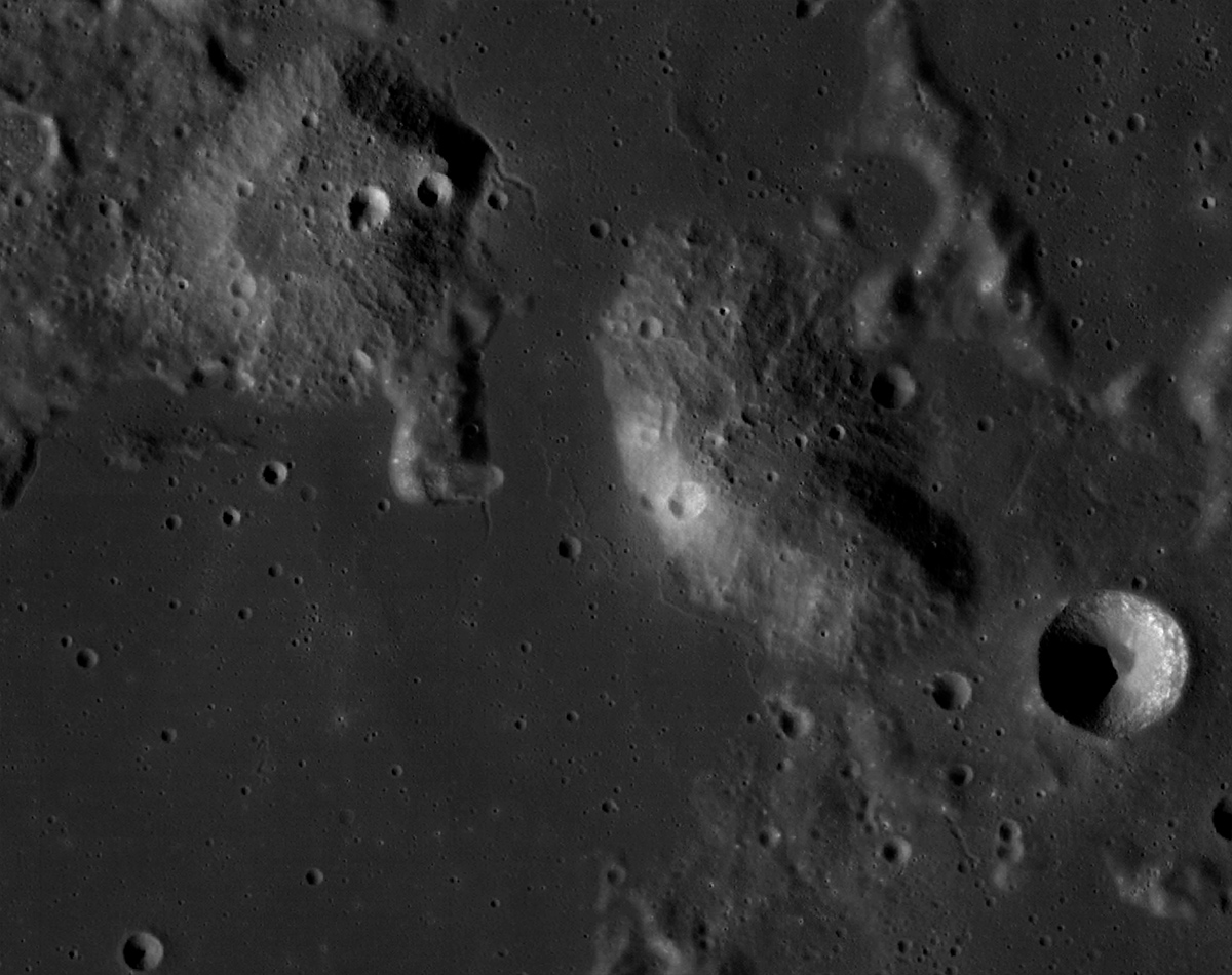 Photo of jagged Moon surface