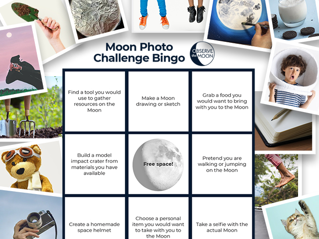 Moon Photo Challenge Bingo sheet