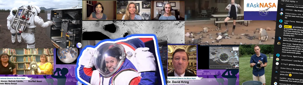 Collage of screenshots from NASA broadcast