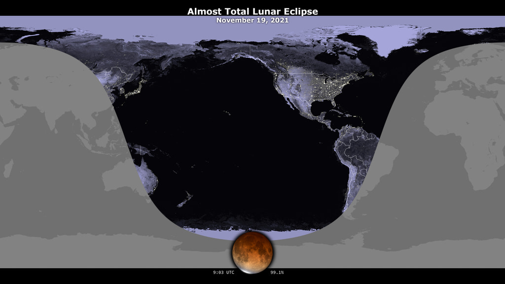 Lunar Eclipse Tonight Map An Almost Total Lunar Eclipse – Moon: Nasa Science