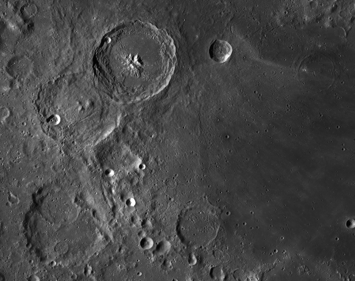 Photo of jagged Moon surface
