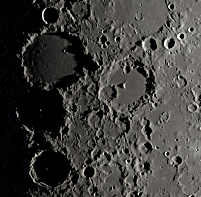 Photo of jagged Moon surface