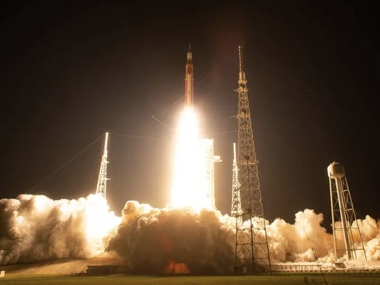 Nighttime rocket launch