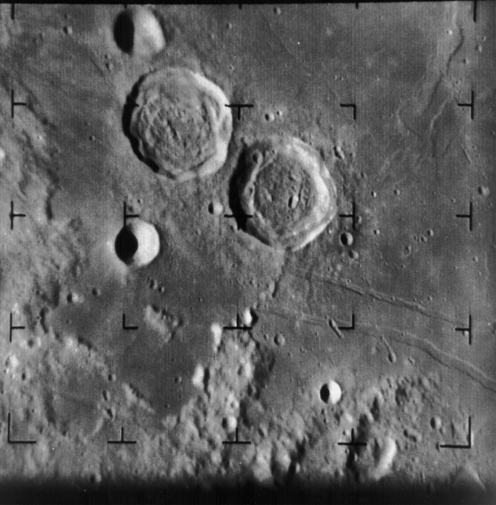 Two large craters on the moon