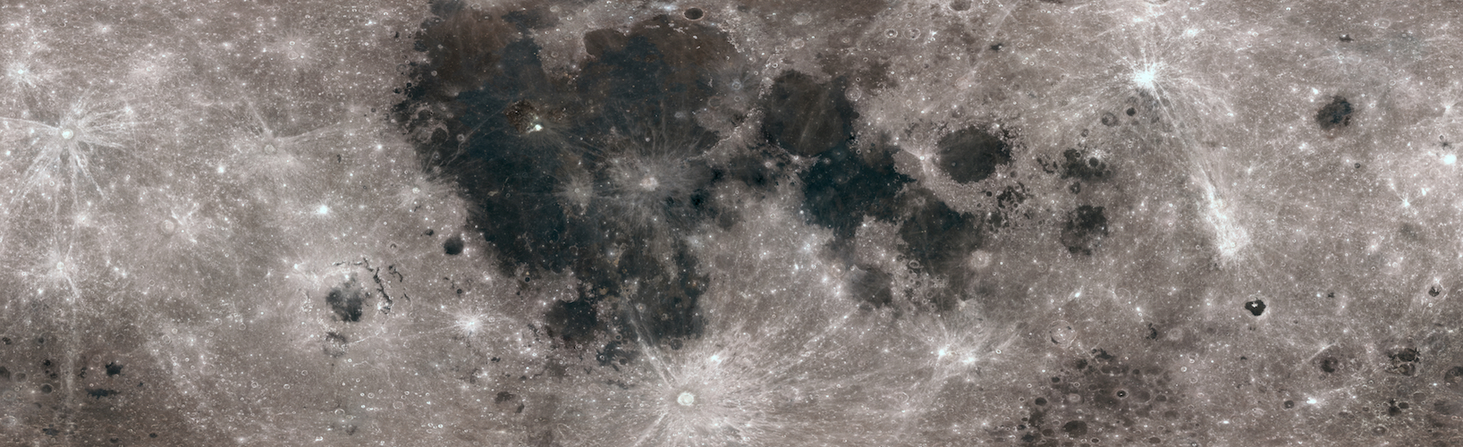 flat projection map of full lunar surface