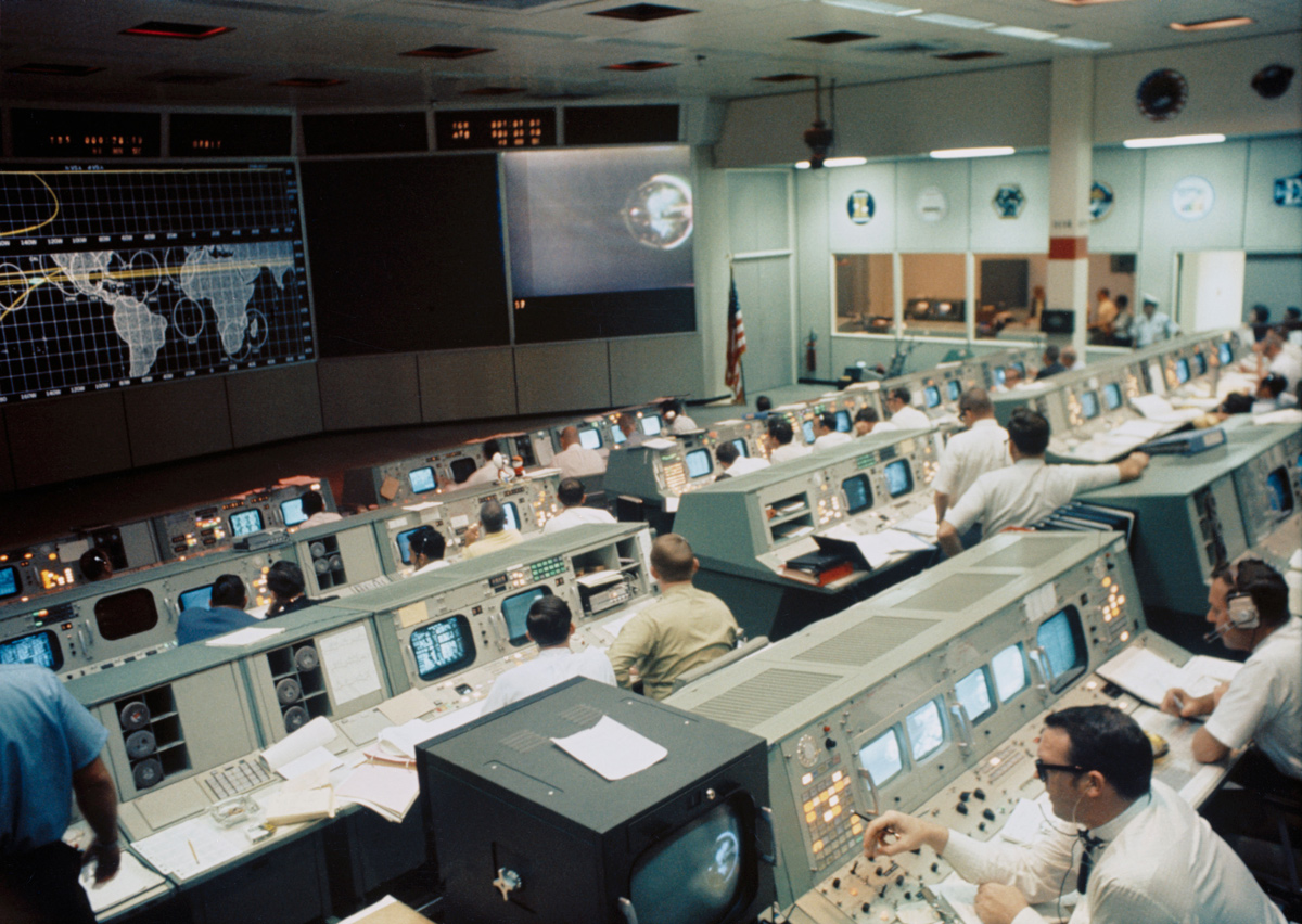 View of mission control center