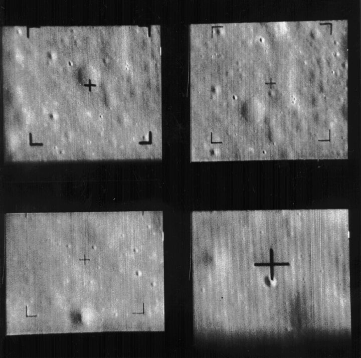 Four images of the moon's surface