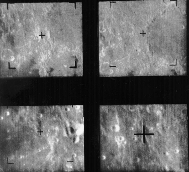 Four images of the moon's surface