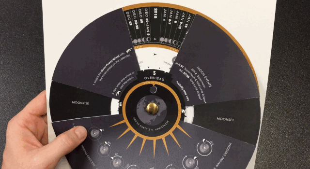 Printable, buildable moon phase calculation wheel.