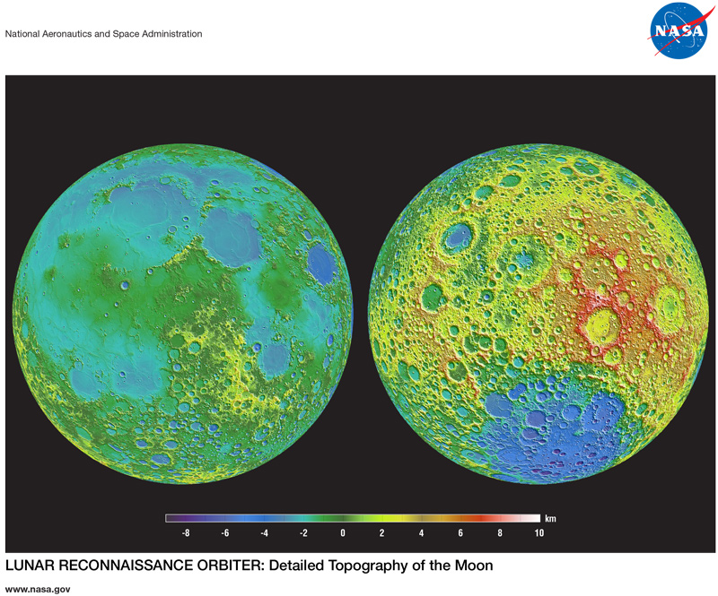 First page of LRO: Lunar Topography Lithograph