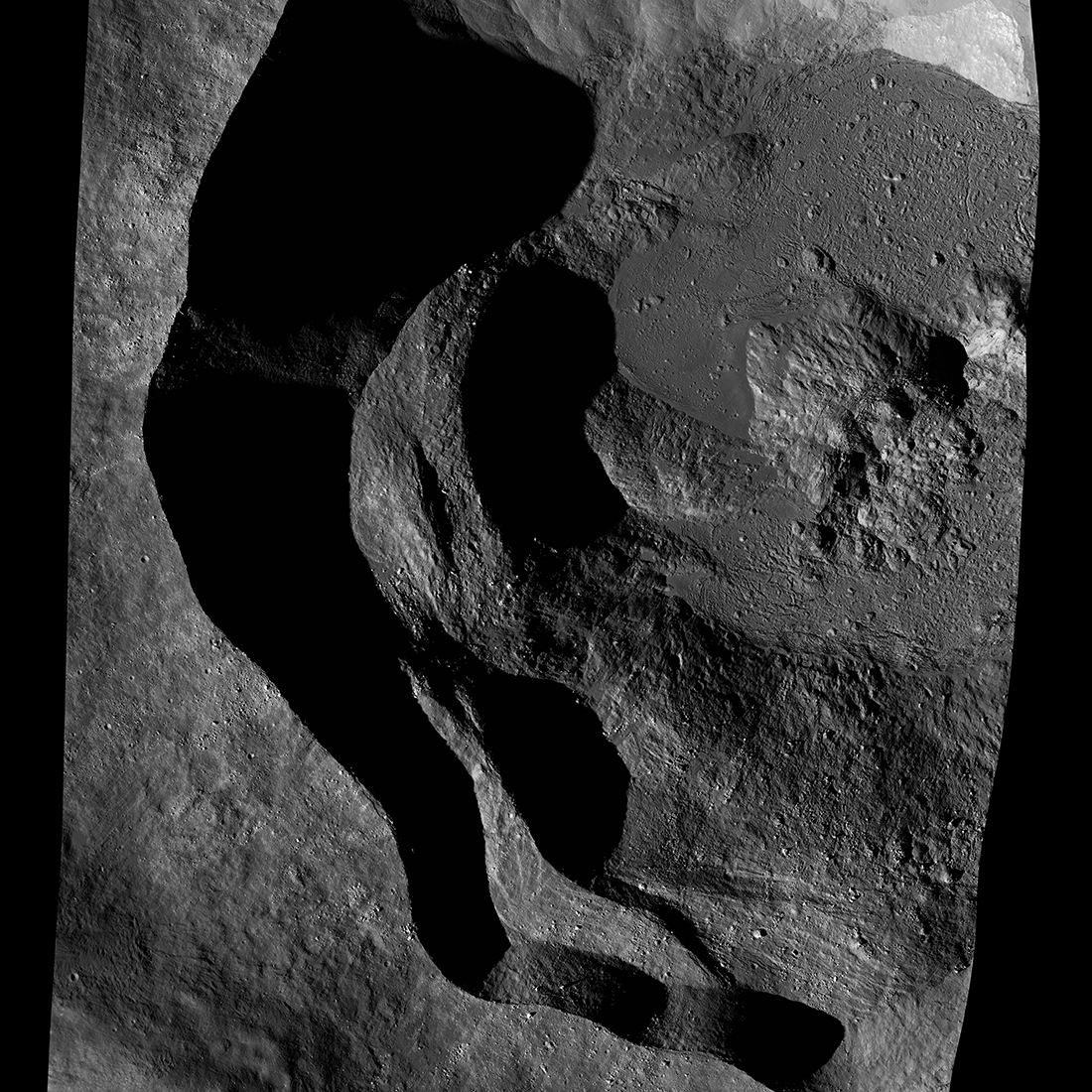 crater with deep shadows