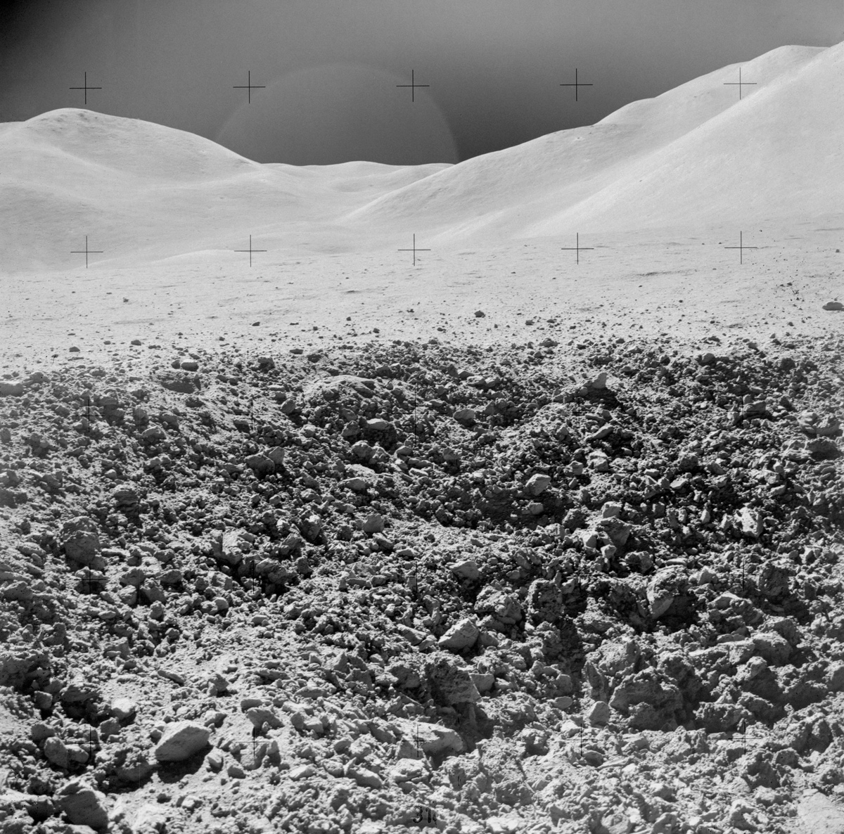View from surface of lunar crater