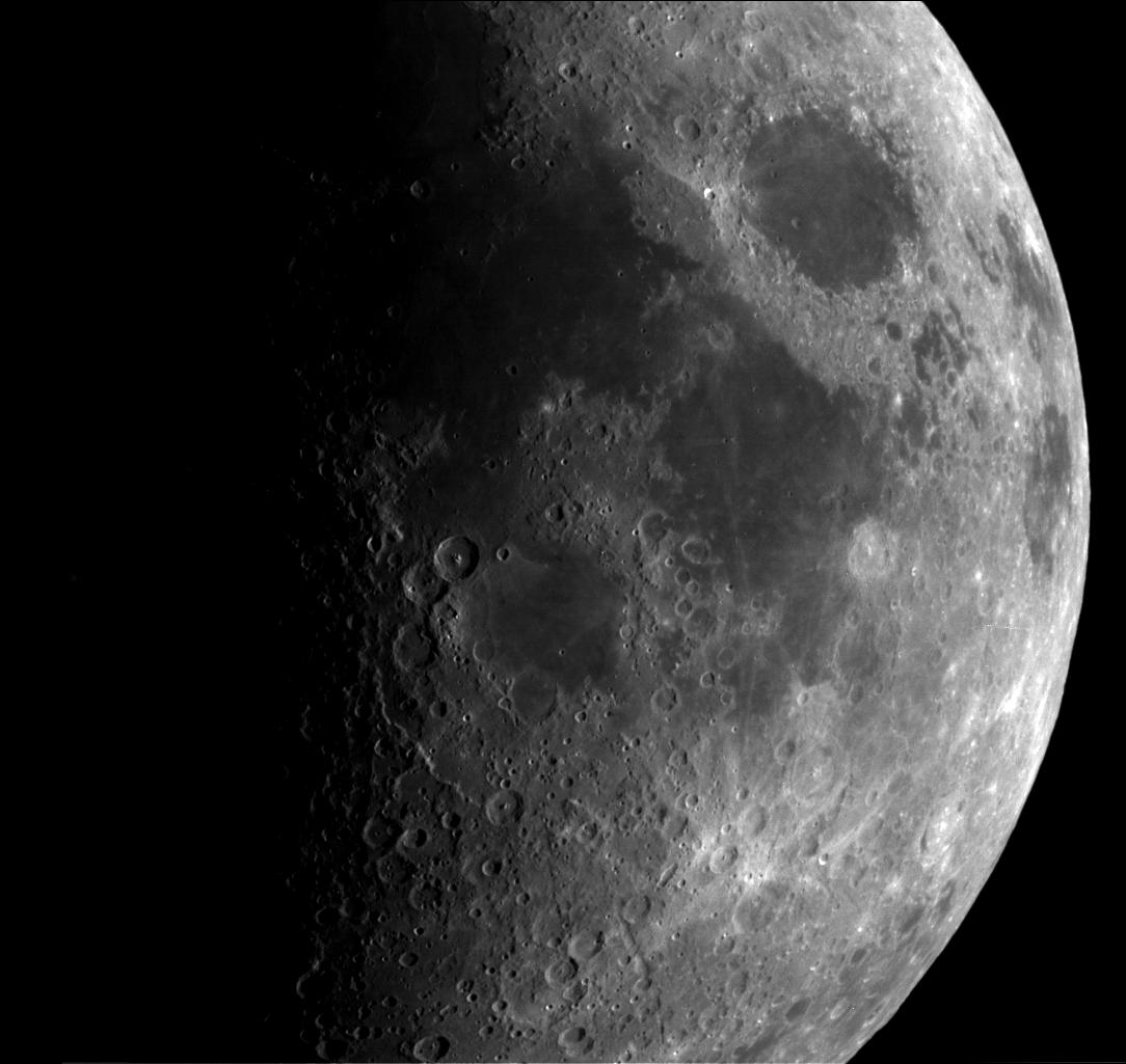 close view of the Moon's rugged surface