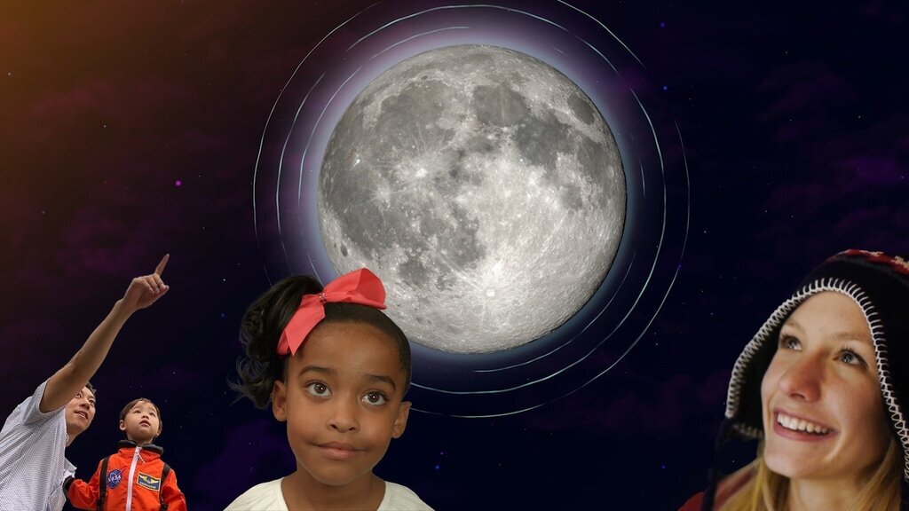Montage of lunar observers and space travel imagery set to music. 