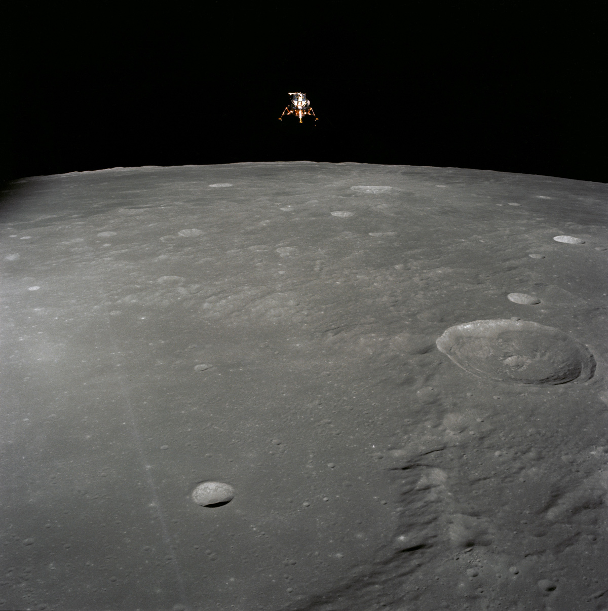 The Apollo 12 Lunar Module in lunar orbit