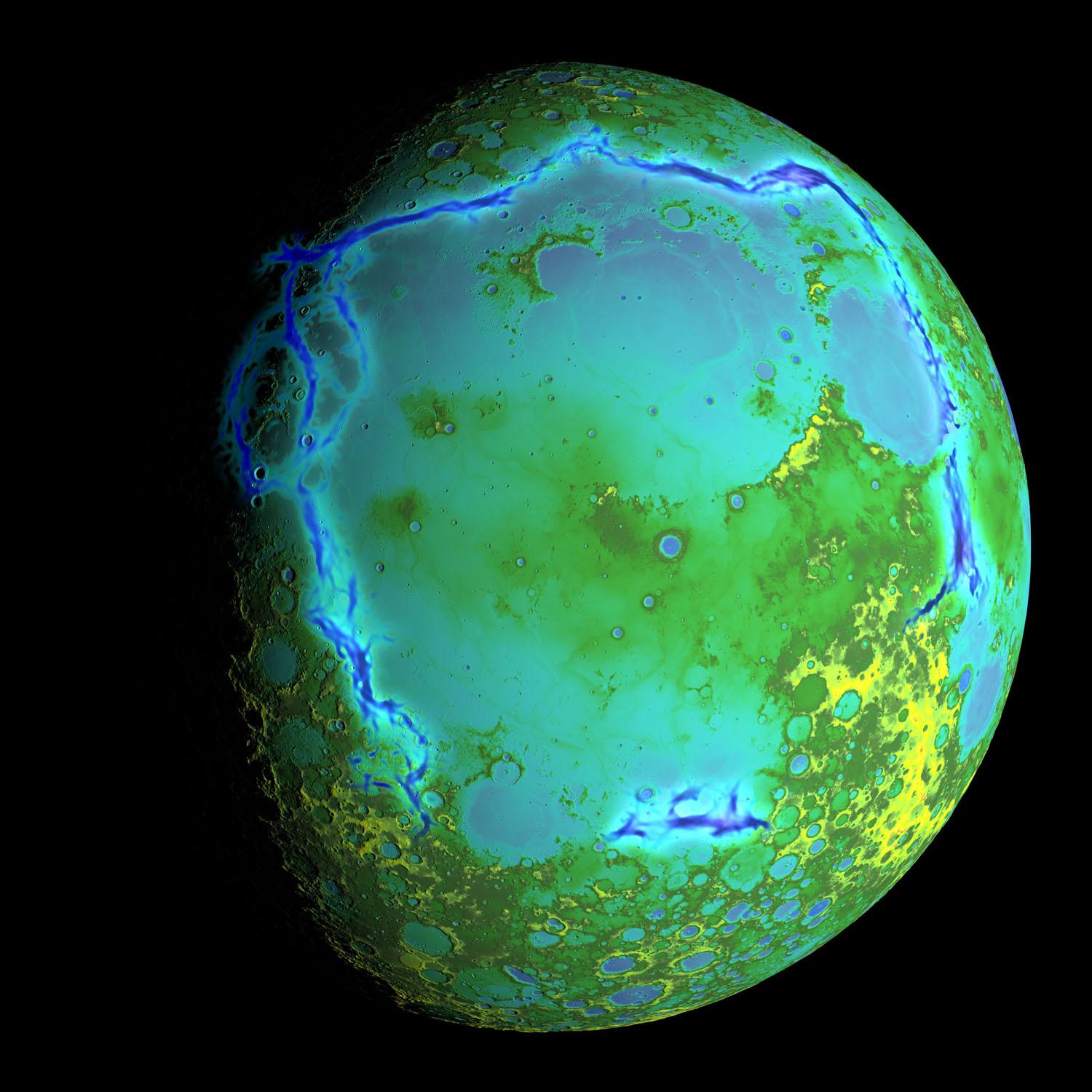 Image showing topography of the moon