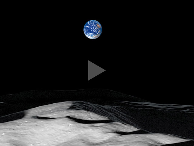 Animation of the Earth as viewed from the Moon's South Pole.