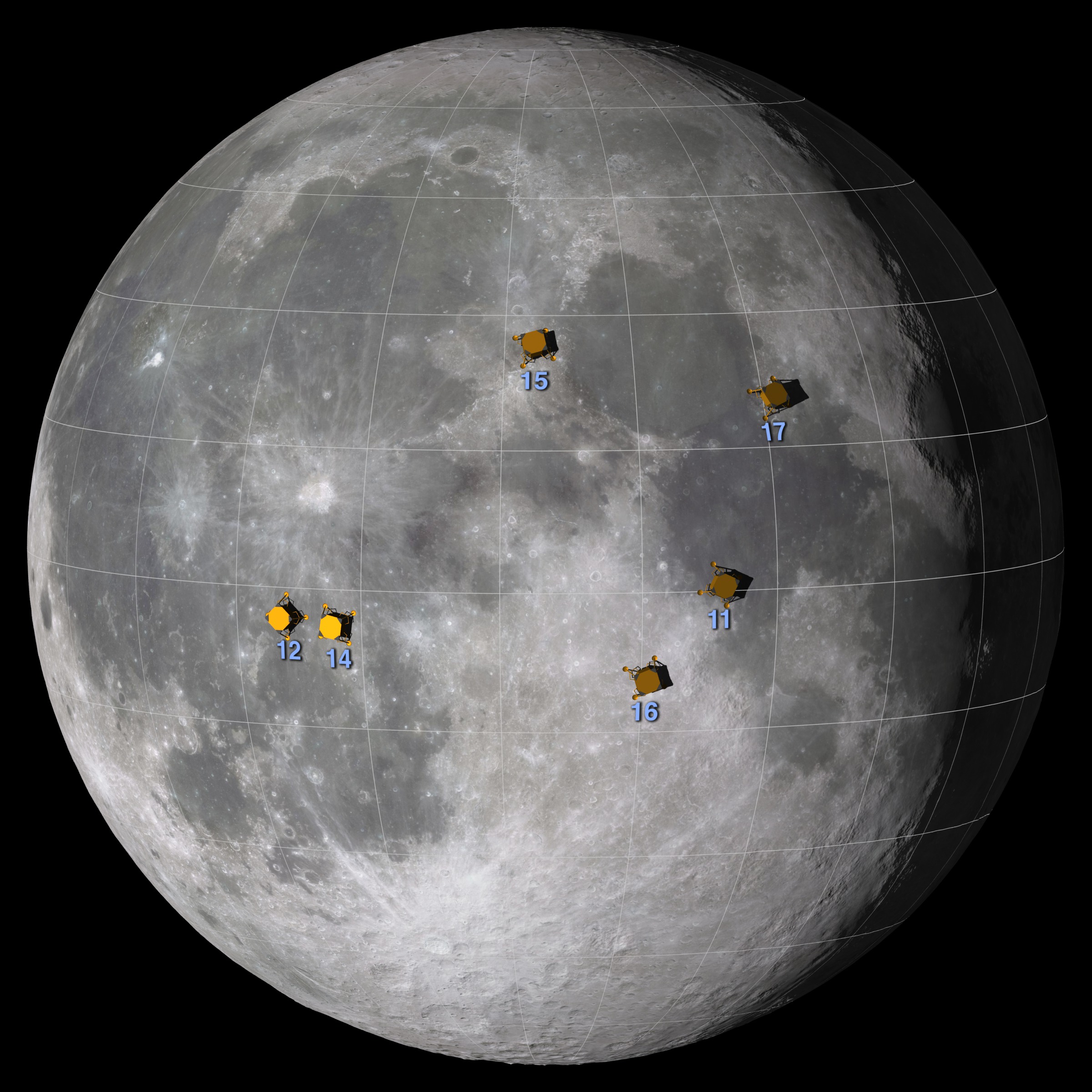 Apollo Landing Sites Moon NASA Science